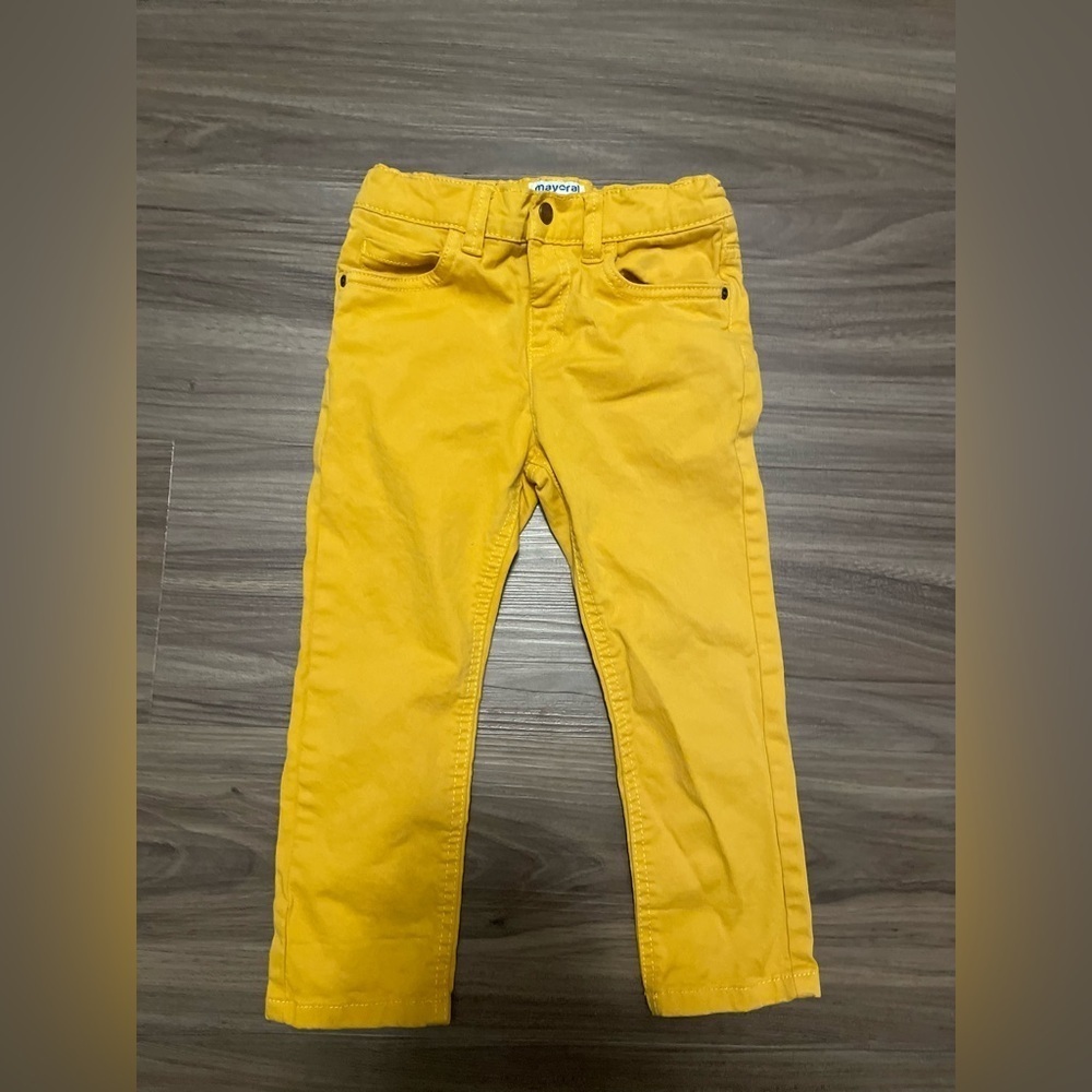 Mayoral Mustard Yellow Kids Slim Fit Casual Pants 24 months